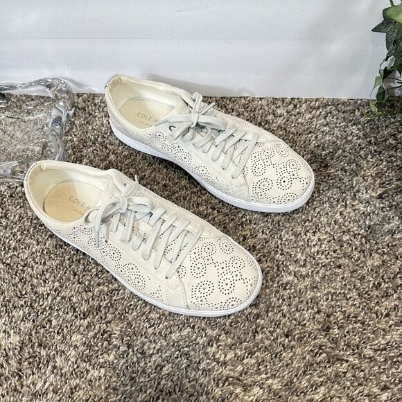 Cole Haan Womens Grandpro Paisley Perforated Sneakers Shoe Lace Up Size 10 B - Picture 2 of 8